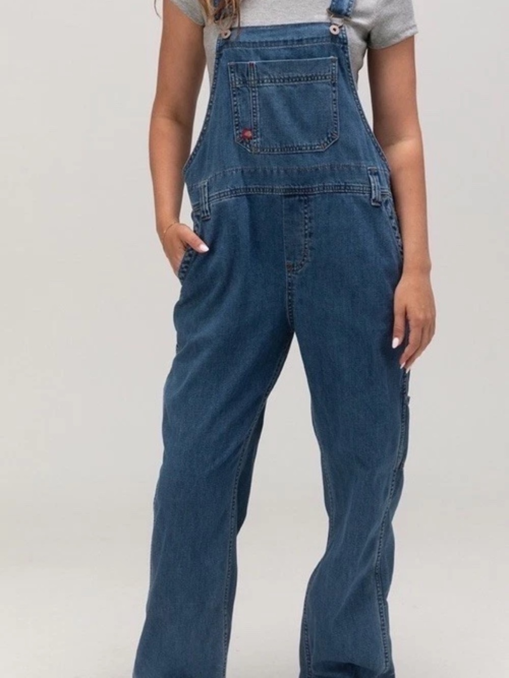Dickies Women’s Large Bib Overalls Denim  SIZE LARGE NWT